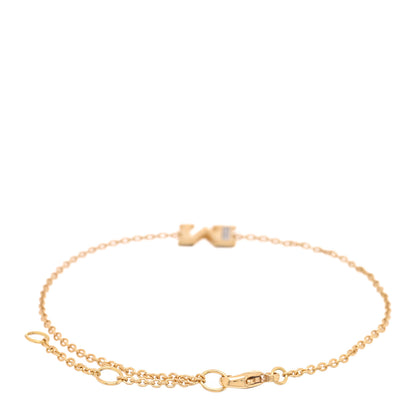 David Yurman 18K Yellow Gold Diamond Initial M Chain Bracelet 2 of 3