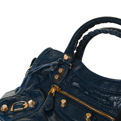Balenciaga Agneau Giant 12 Gold Hardware Mini City Bleu Mineral 18 of 20