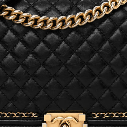 Chanel Aged Calfskin Quilted New Medium Jacket Boy Flap Black 9 of 11