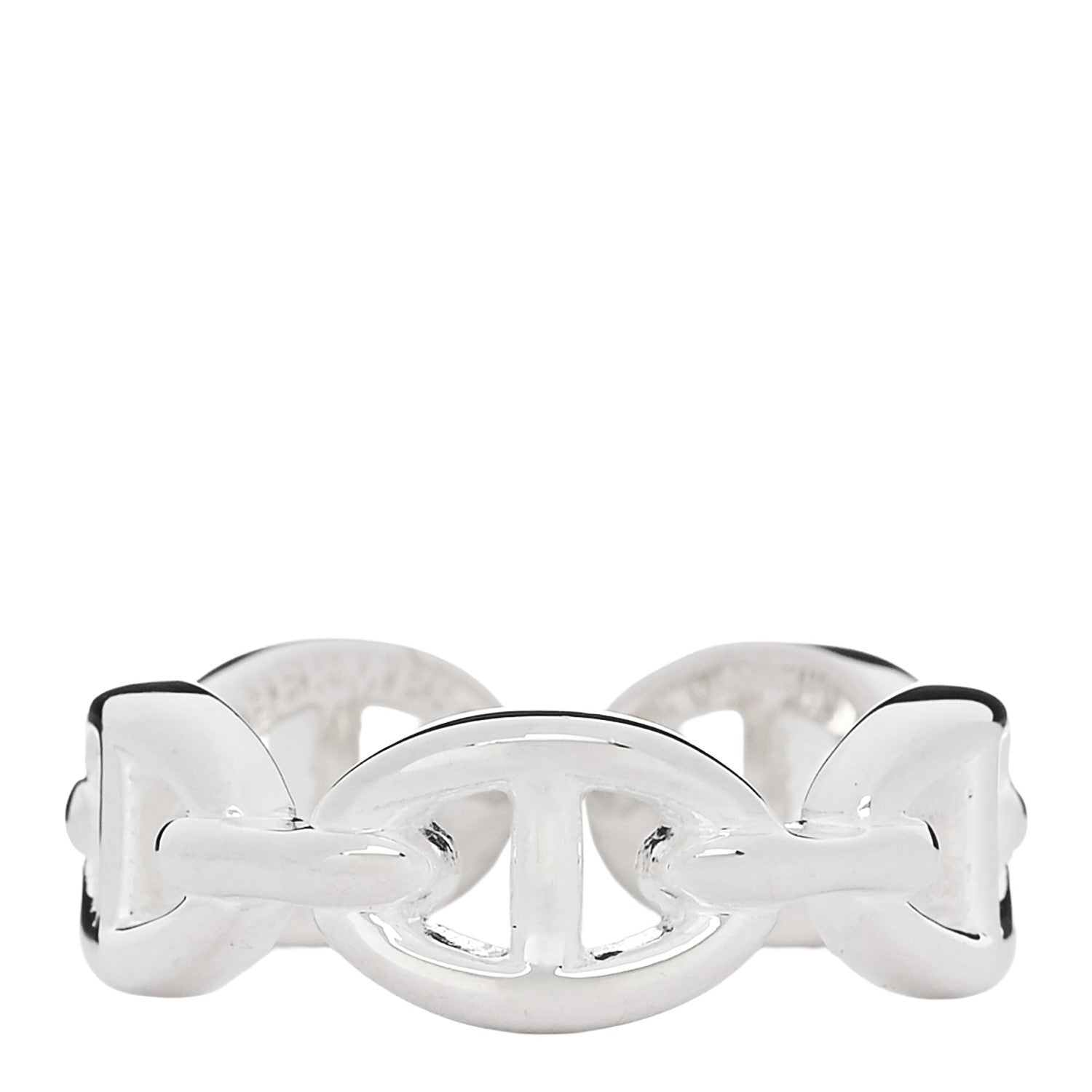 Hermes Sterling Silver PM Chaine d'Ancre Enchainee Band Ring 52 6 1 of 5