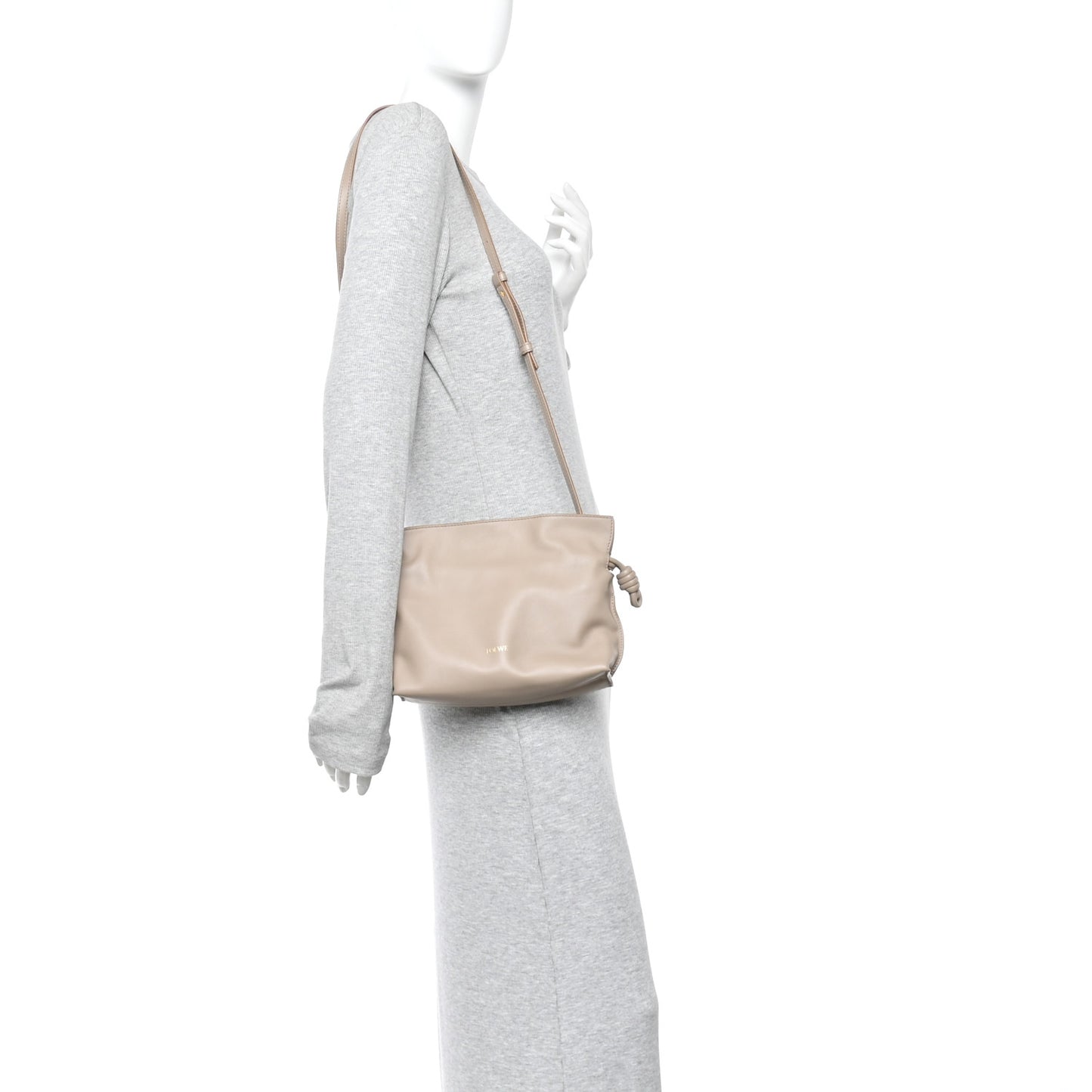 Calfskin Mini Flamenco Knot Clutch Sand