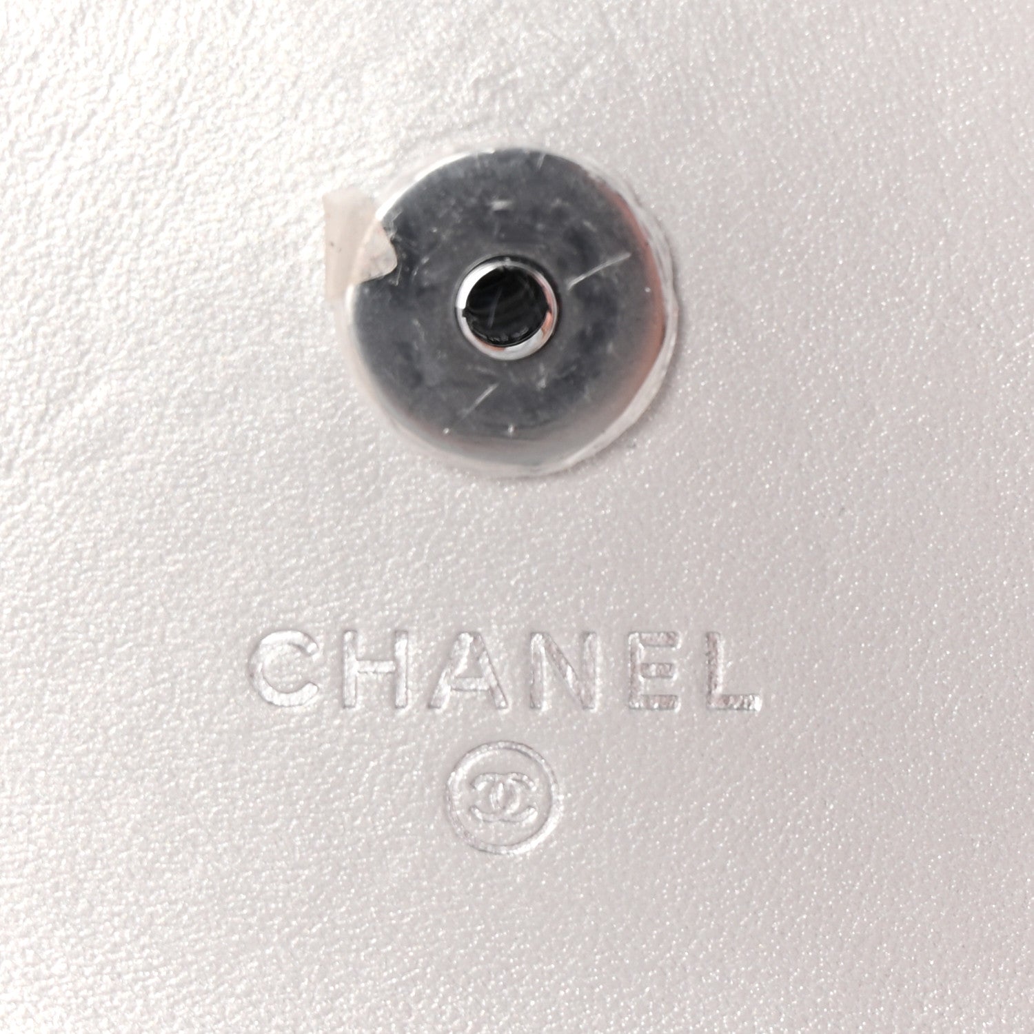 Chanel Metallic Goatskin Quilted Crystal CC Walk Of Fame Clutch With Chain Silver 6 of 9