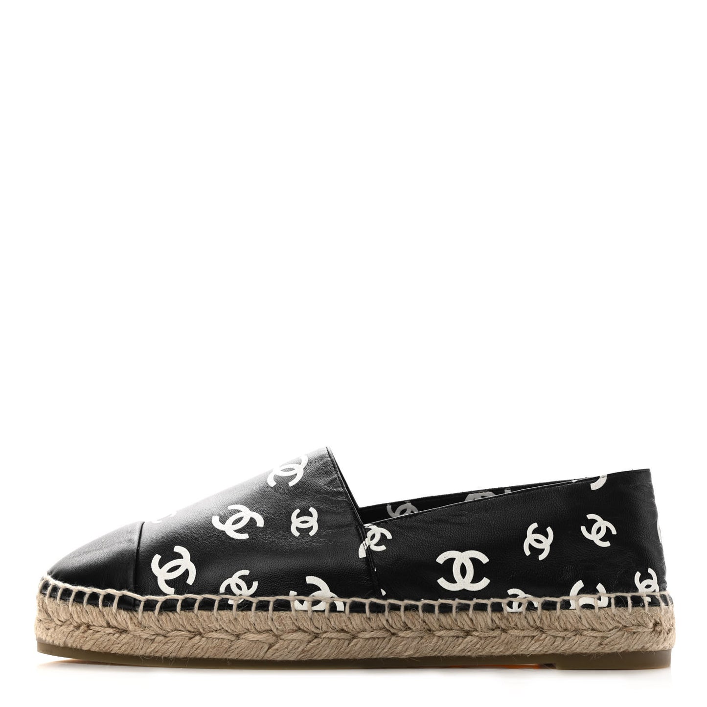 Lambskin Printed CC Espadrilles 41 Black White