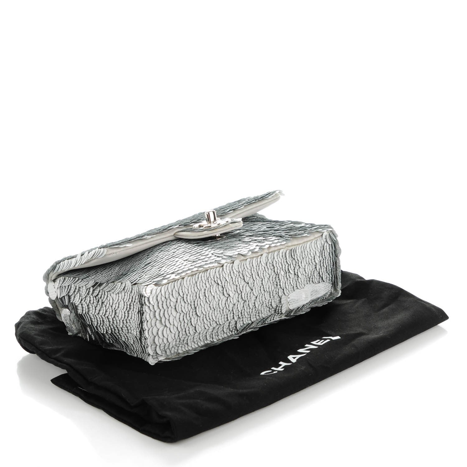 Chanel Sequin Paillette Small Flap Silver 4 of 8