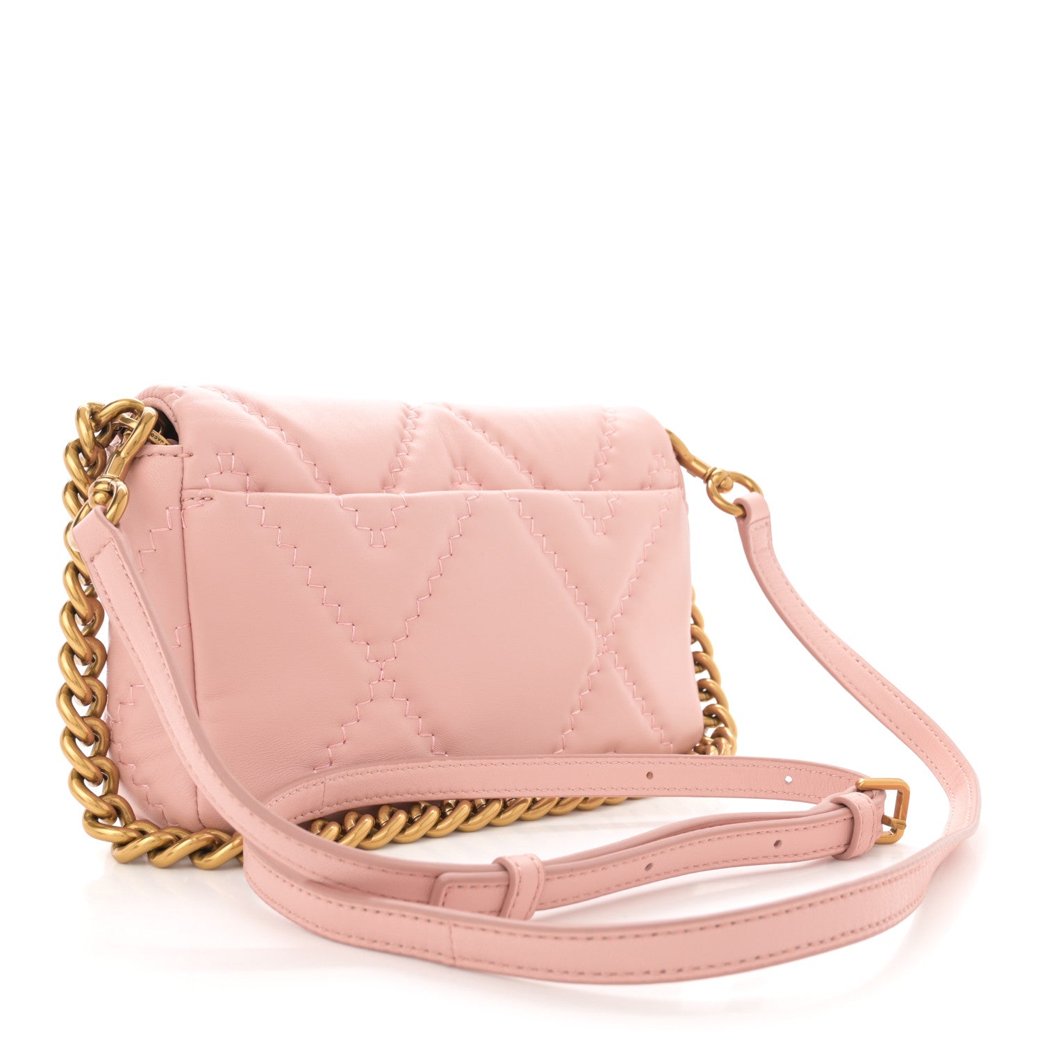 Marc Jacobs Lambskin Quilted Medium J Marc Shoulder Bag Rose 3 of 11