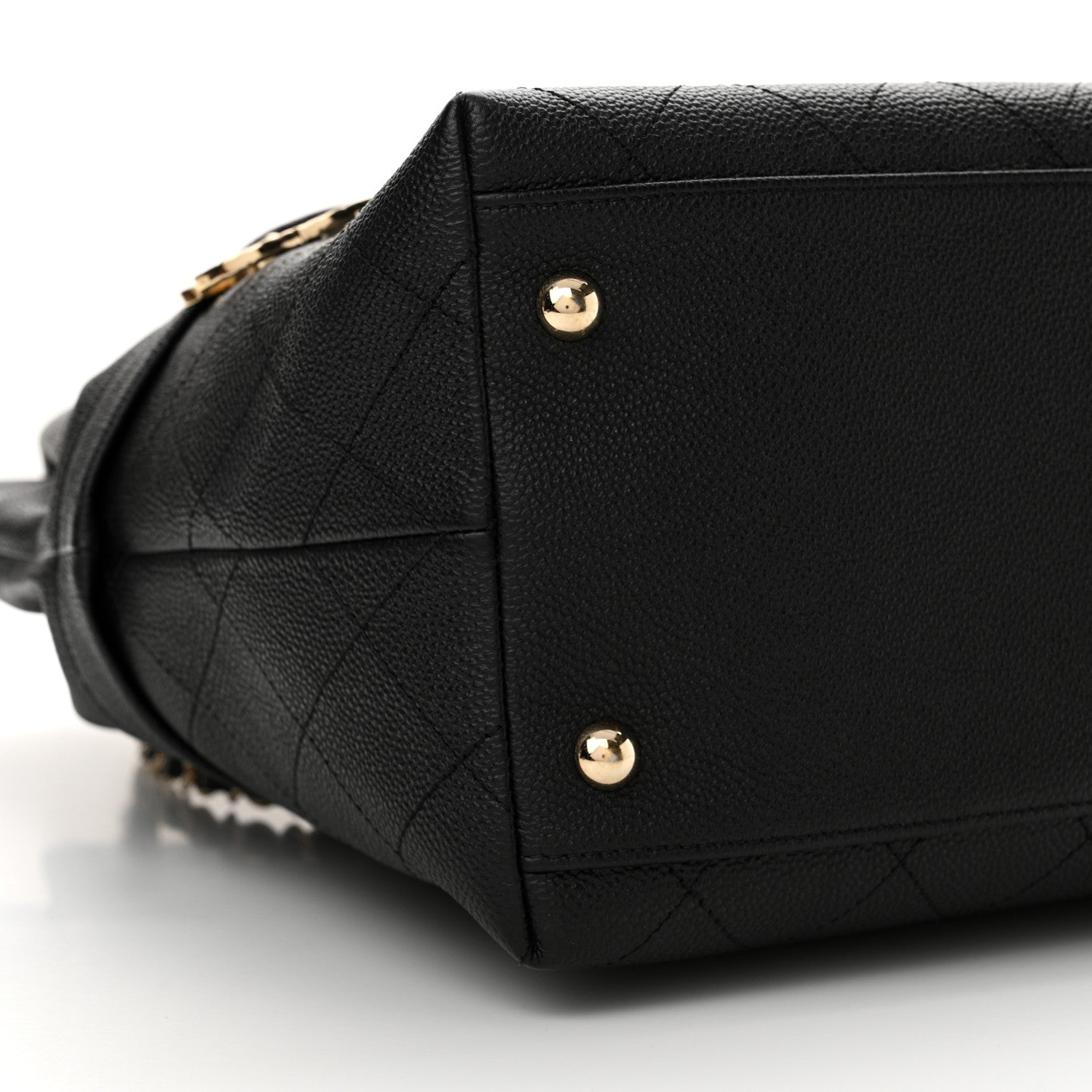 Chanel Crumpled Grained Calfskin Zip and Carry Shopping Tote Black 9 of 11