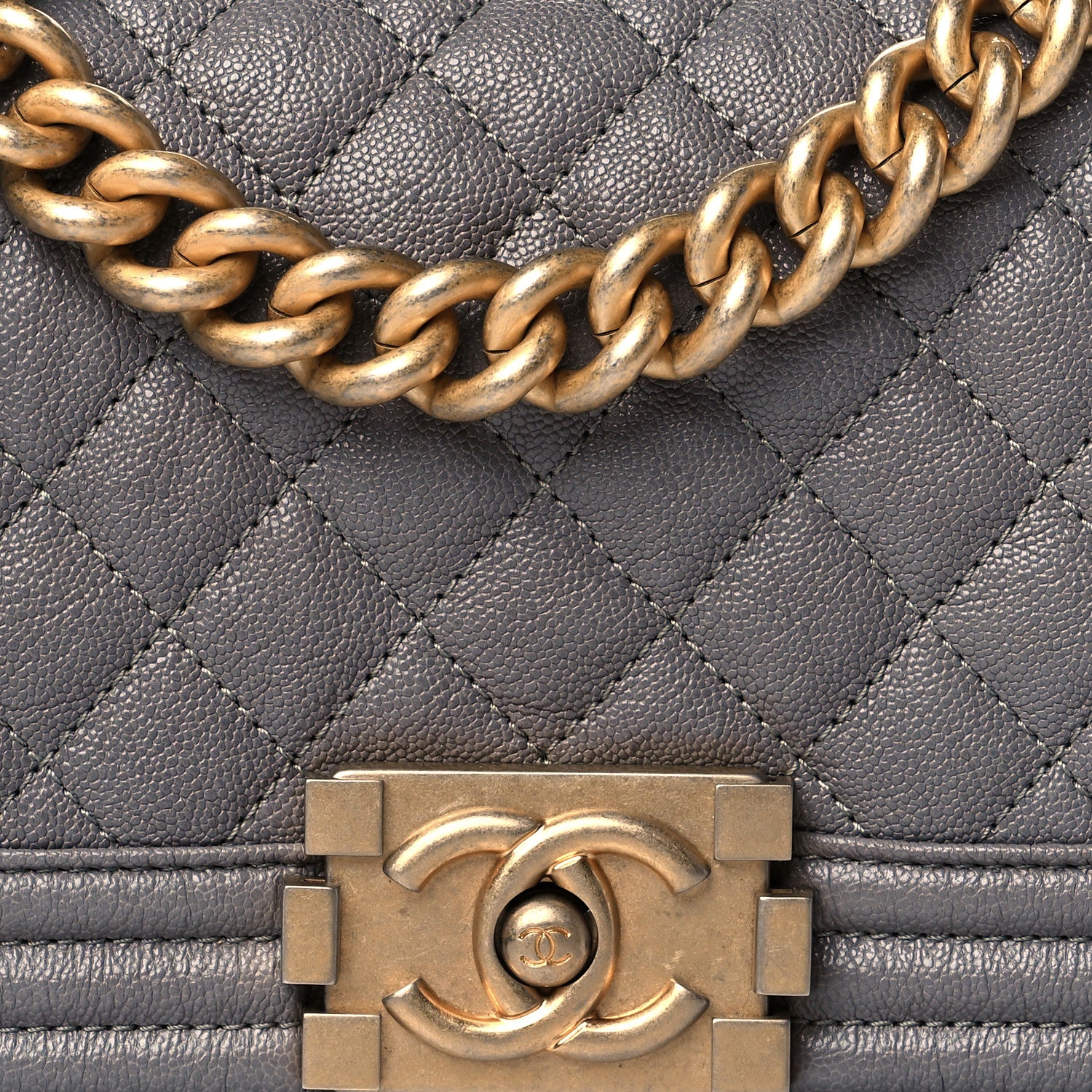 Chanel Iridescent Caviar Quilted Small Boy Flap Grey 8 of 10