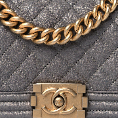Chanel Iridescent Caviar Quilted Small Boy Flap Grey 8 of 10