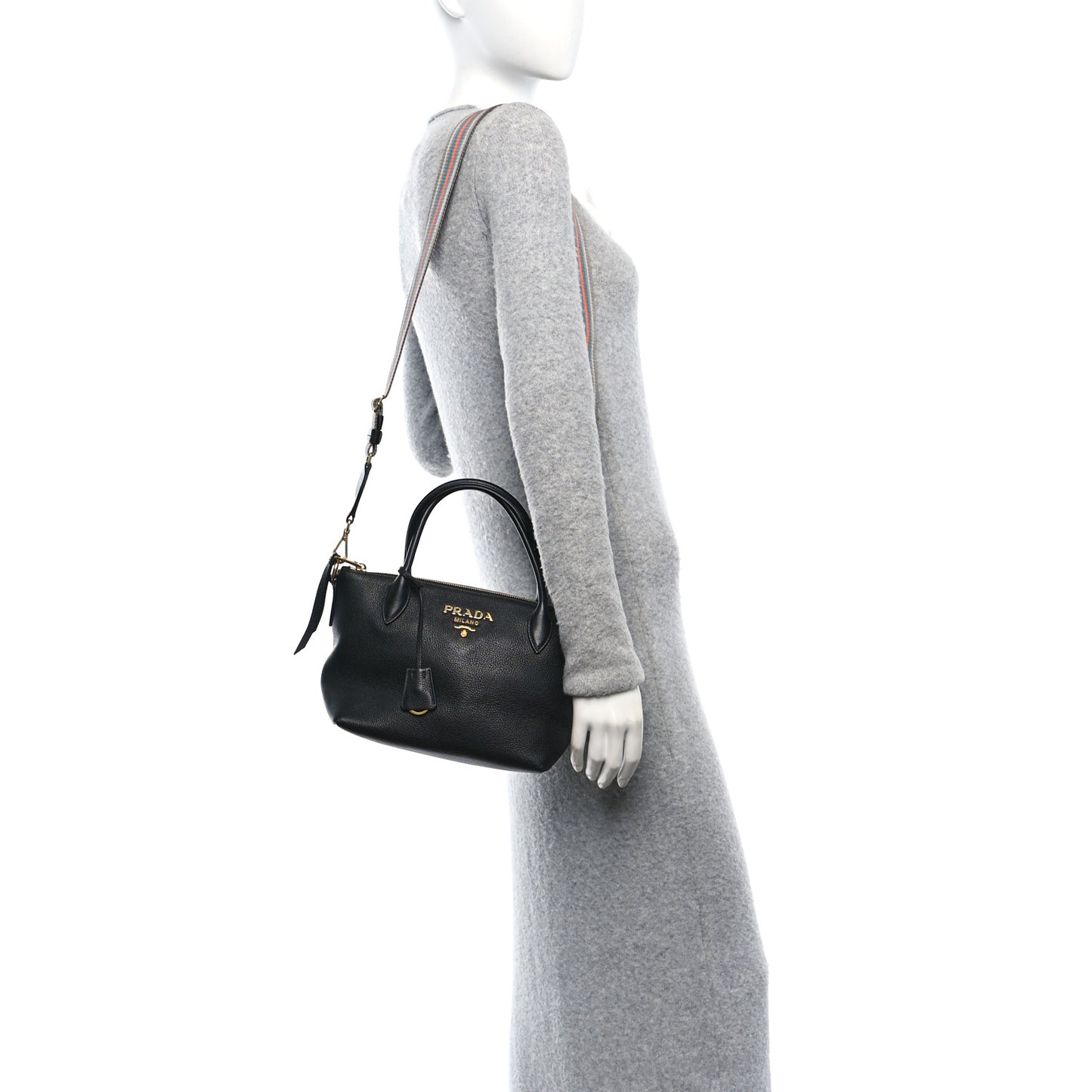Vitello Daino Small Tote  Black