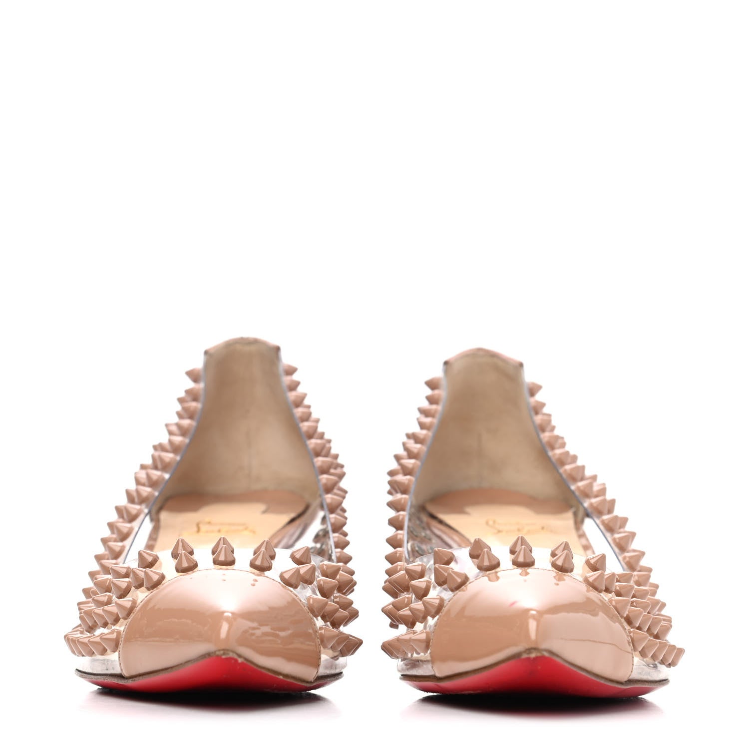 Christian Louboutin PVC Patent Spike Me 45 Pumps 38 Version Nude 2 of 4