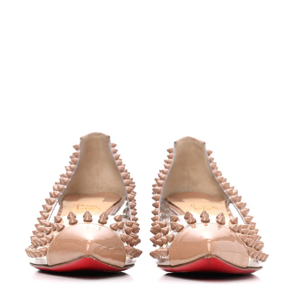 Christian Louboutin PVC Patent Spike Me 45 Pumps 38 Version Nude 2 of 4