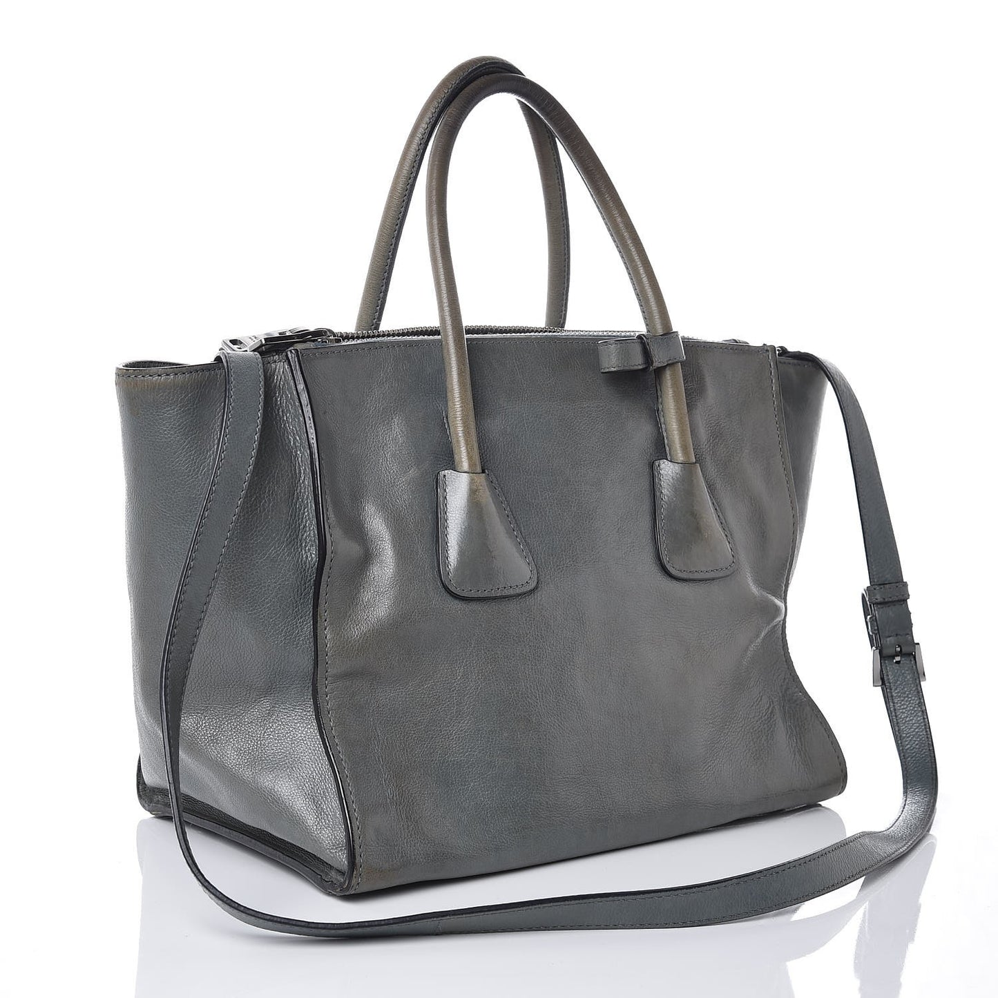 Glace Calf Twin Pocket Tote Marine