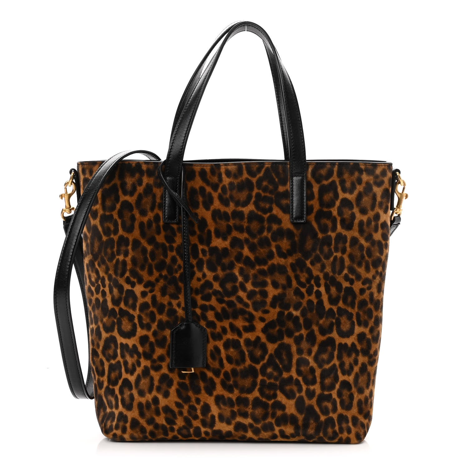 Saint Laurent Suede Leopard Print Toy Shopping Tote Naturale 1 of 9