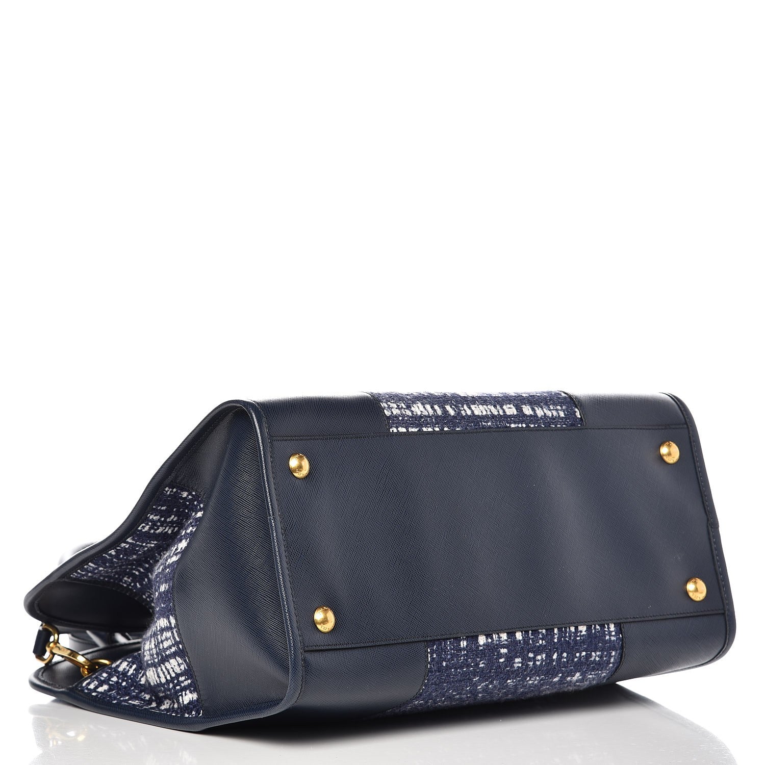 Prada Tela Tweed Saffiano Tote Bag Inchiostro 4 of 9