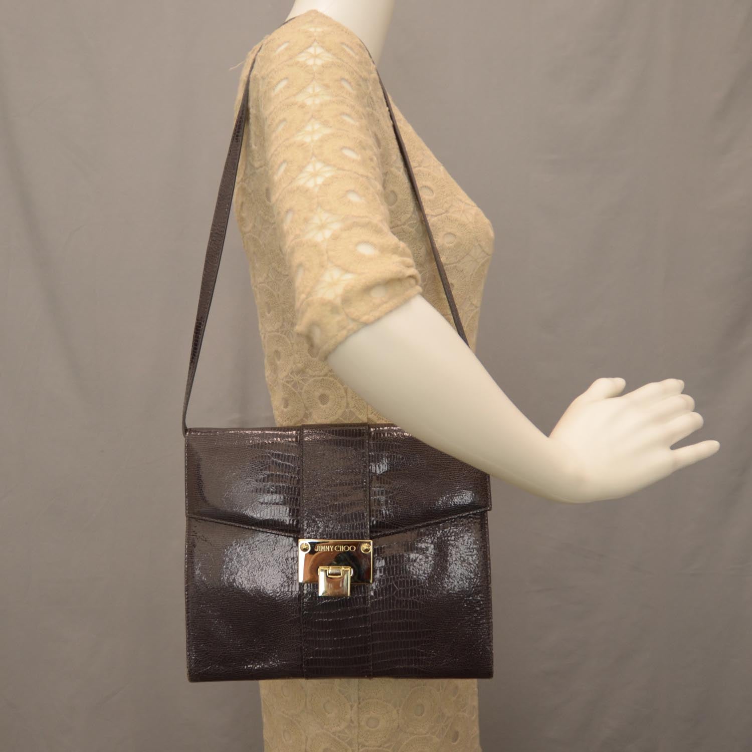 Jimmy Choo Lizard Embossed Ruby Flap Bag 2 of 8