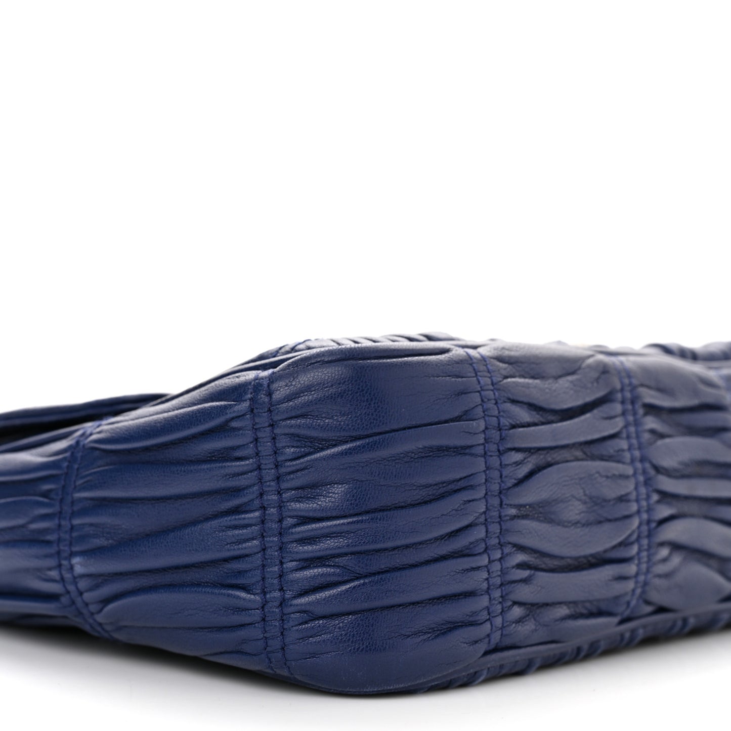 Nappa Gaufre Sound Chain Flap Shoulder Bag Inchiostro
