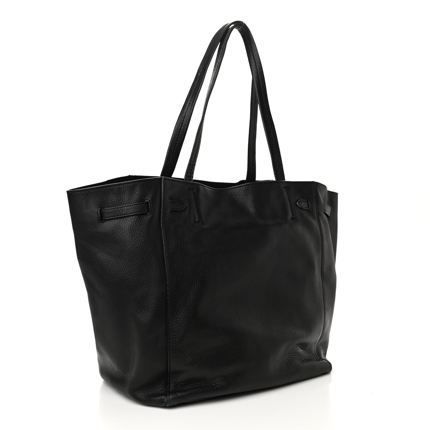 Celine Soft Grained Calfskin Small Belt Cabas Phantom Black 3 of 12