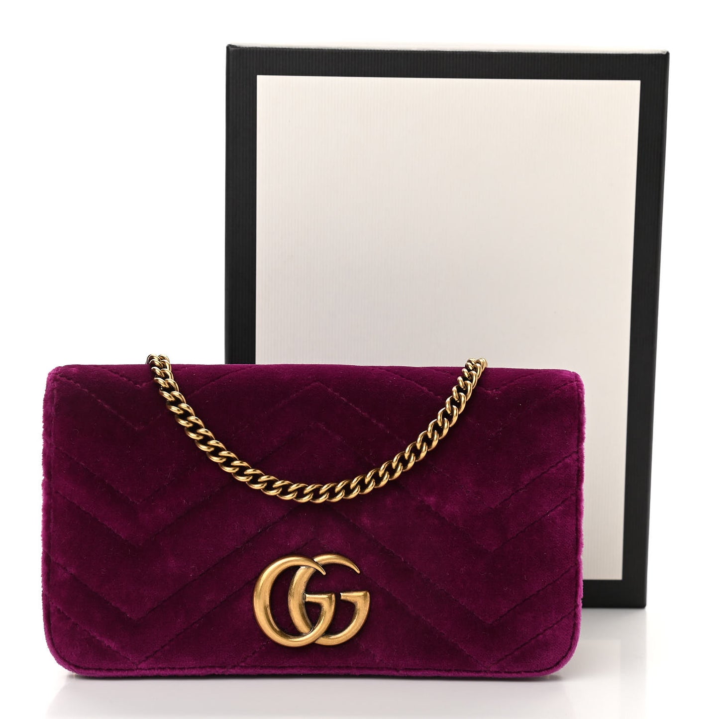 Velvet Matelasse GG Marmont Mini Bag Fuchsia Violet Cyclamen