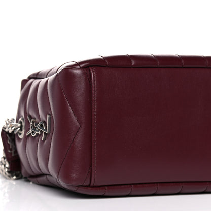 Saint Laurent Calfskin Y Quilted Monogram Small Loulou Bowling Bag Rouge Legion 8 of 9
