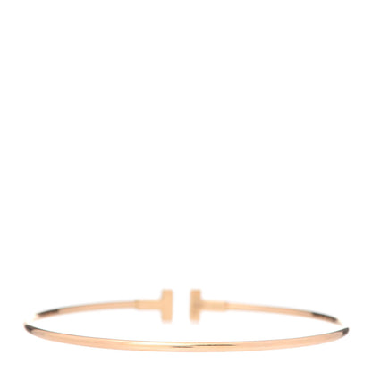 Tiffany 18K Rose Gold Narrow T Wire Bracelet 3 of 5