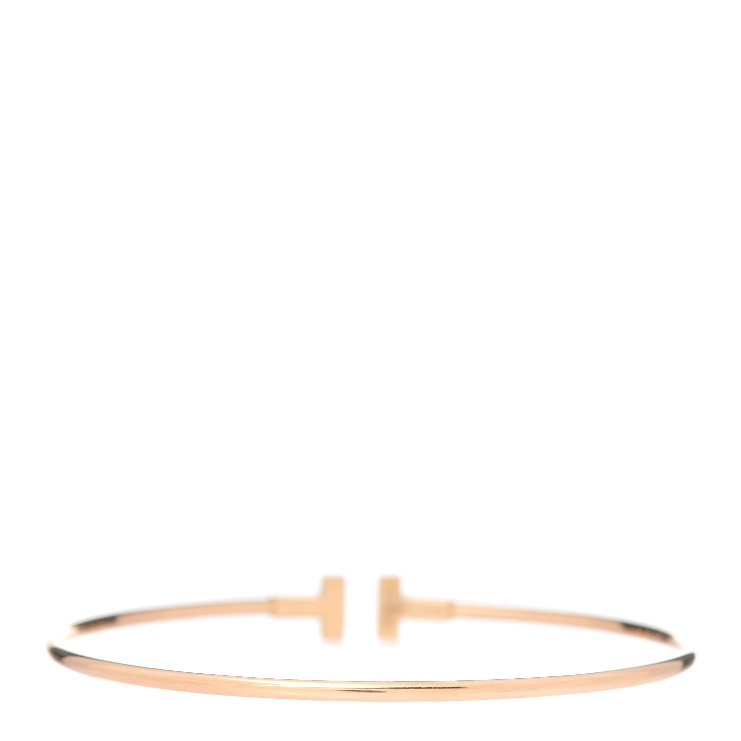 Tiffany 18K Rose Gold Narrow T Wire Bracelet 3 of 5
