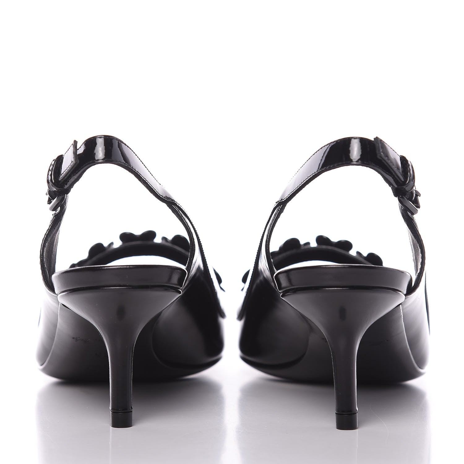 Louis Vuitton Patent Calfskin Slingback Pumps 35 Black 7 of 9