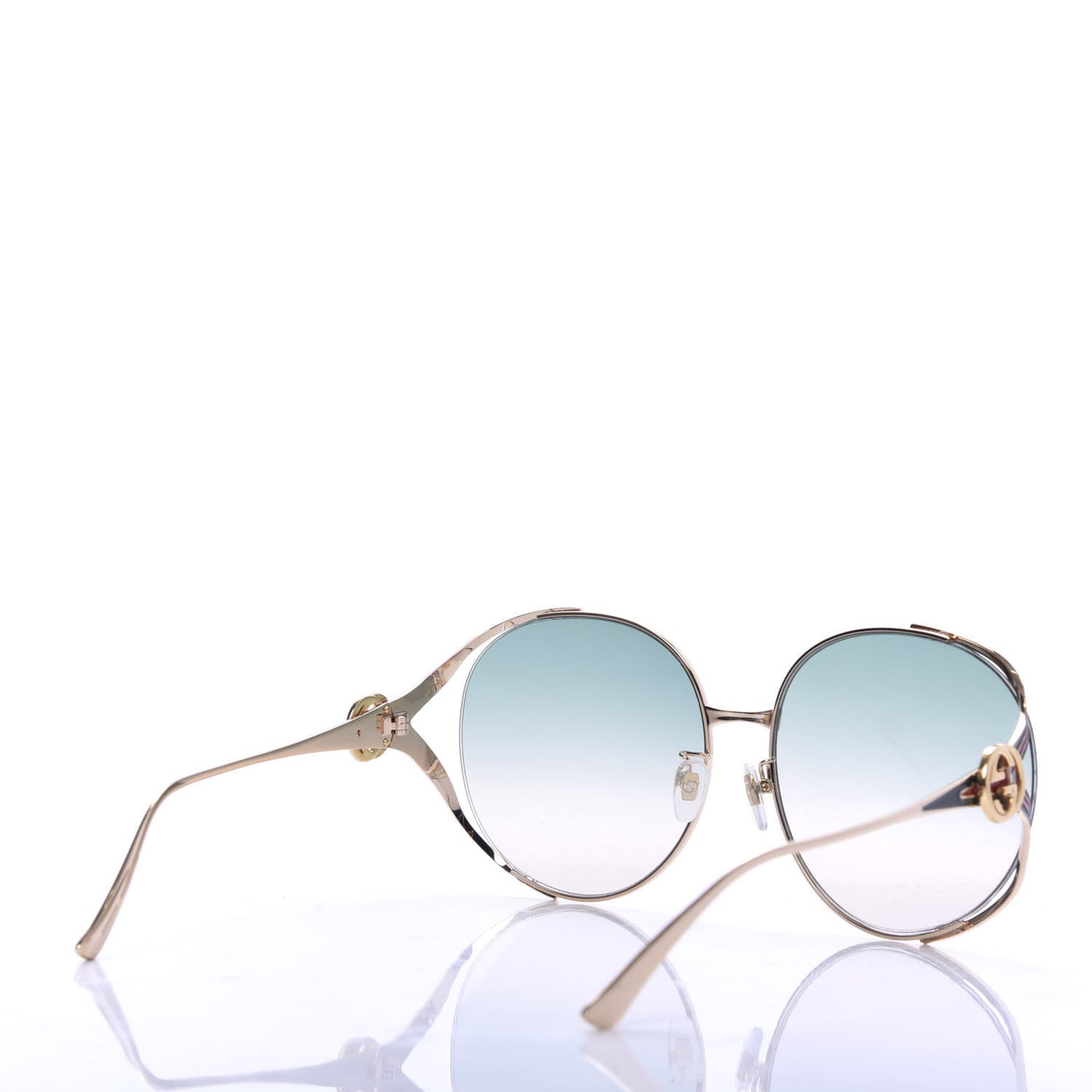 Metal Oversized Round Frame GG0225S Sunglasses Gold