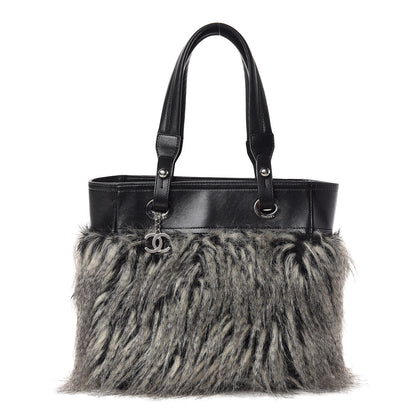 Chanel Calfskin Fantasy Fur Shopper Tote Black 1 of 13