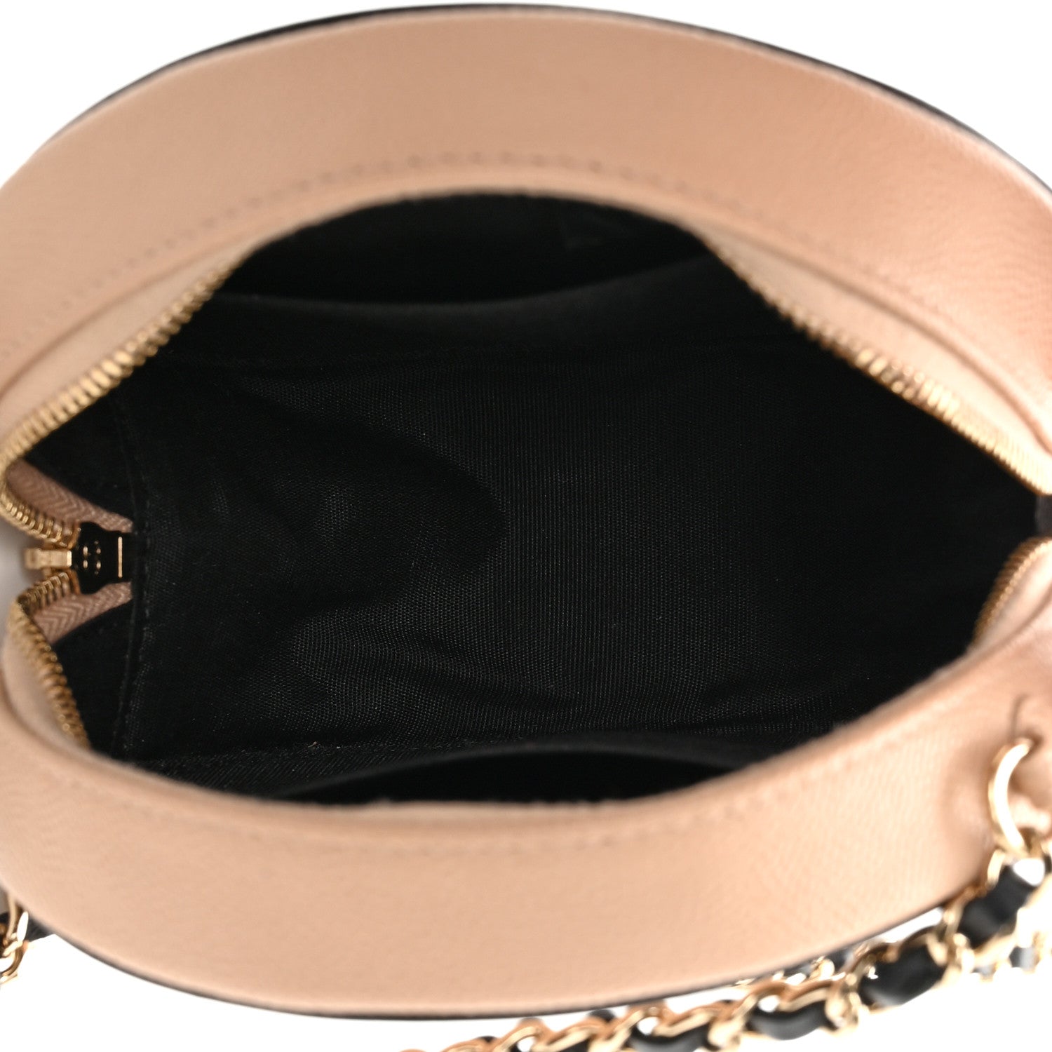 Chanel Caviar Quilted Round Filigree Crossbody Beige Black 5 of 11