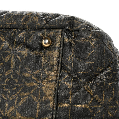 Chanel Nylon Printed Quilted Accordion Flap Black Gold 11 of 13