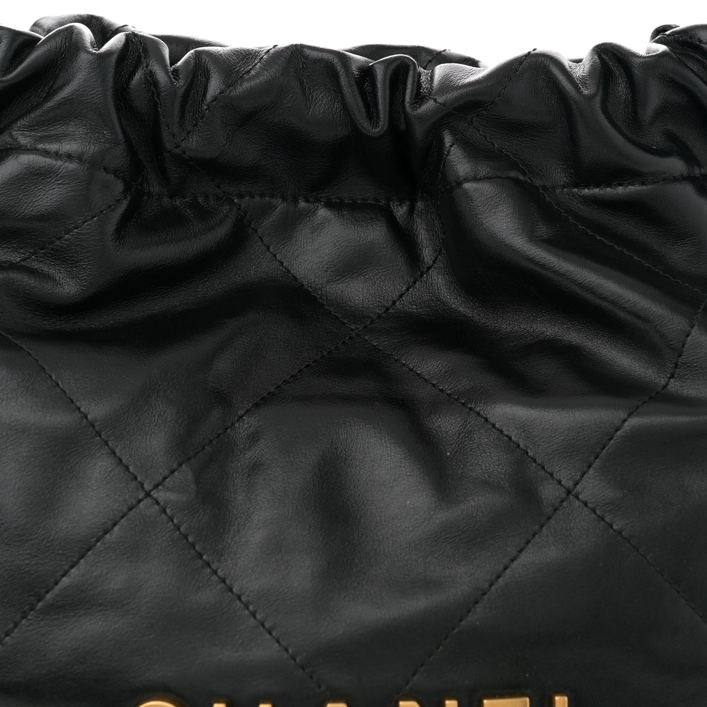 Shiny Calfskin Quilted Small Chanel 22 Black