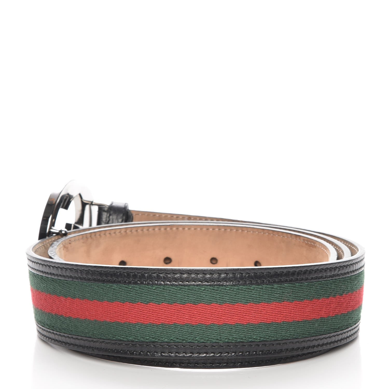 Gucci Calfskin Web Interlocking G Belt 100 40 Black 3 of 8
