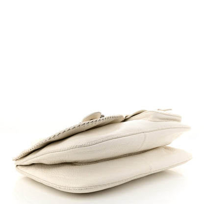 Christian Dior Calfskin Braided Gaucho Double Saddle Bag White 4 of 18