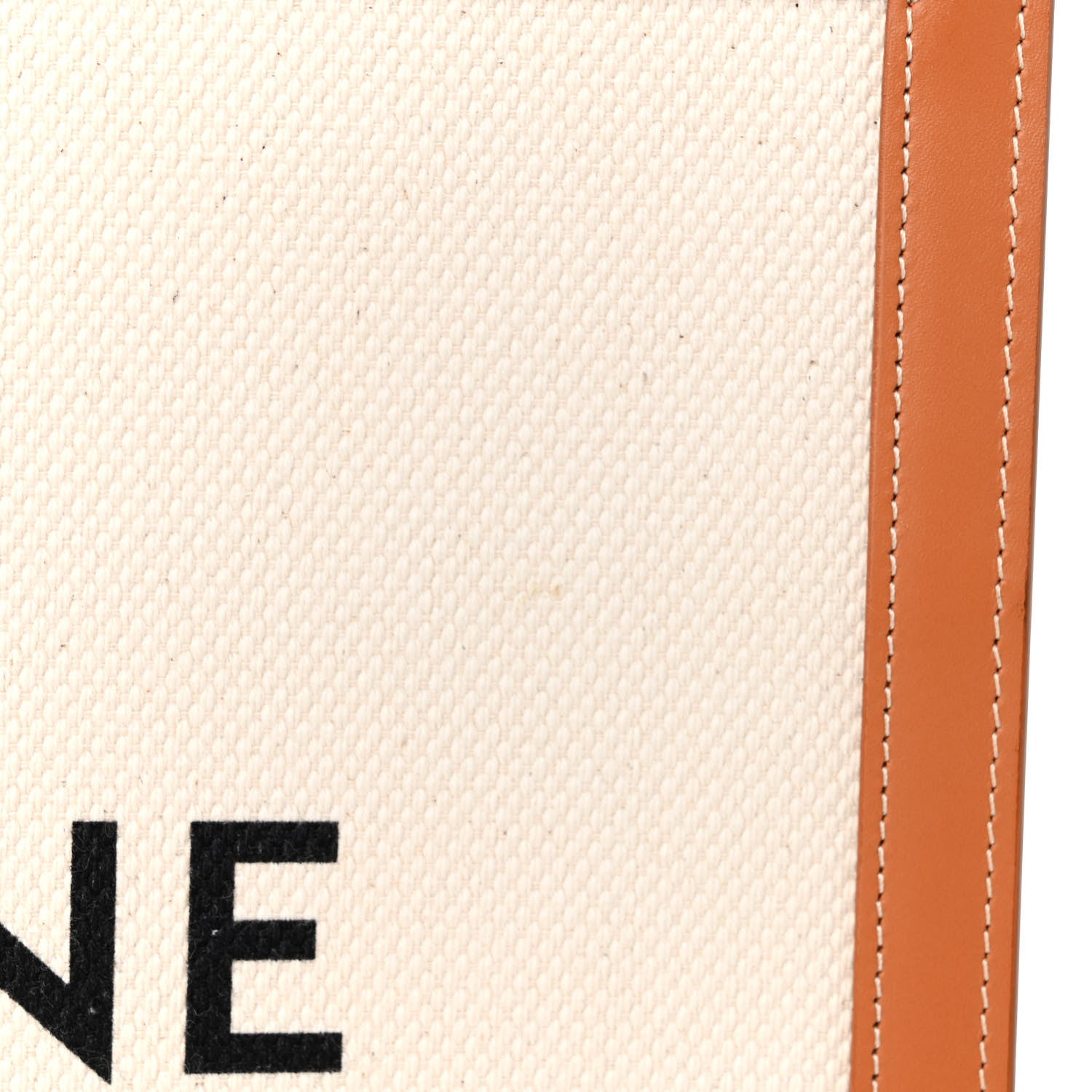 Celine Canvas Calfskin Logo Print Small Vertical Cabas Natural Tan 10 of 10