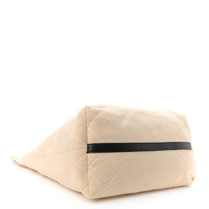 Chanel Terry Cotton CC Beach Tote Towel Set Beige Black 5 of 15