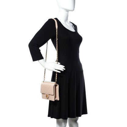 Chanel Lambskin Quilted Small Chic Pearls Flap Beige 2 of 10