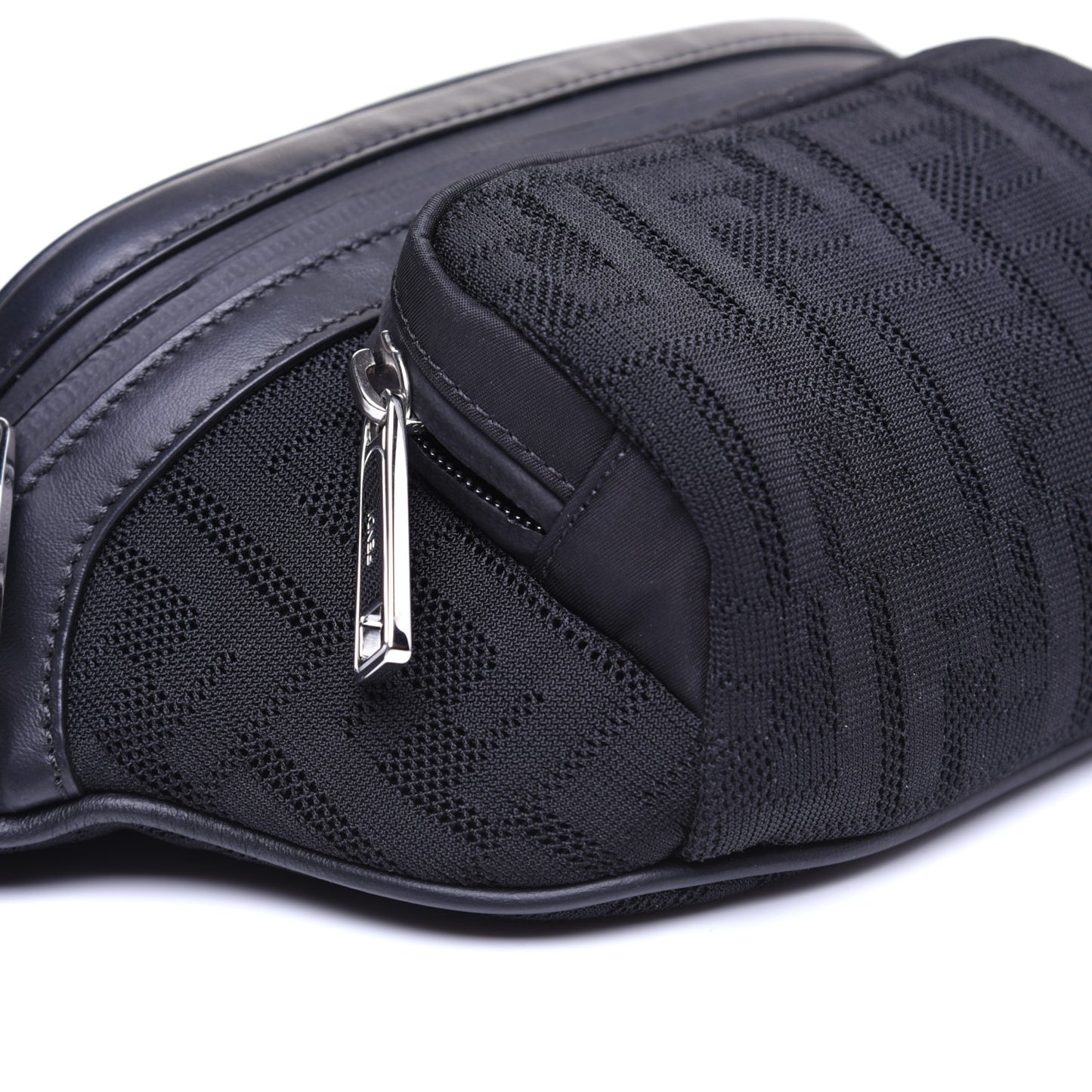 Neoprene Mesh Vitello Grace FF Pocket Belt Bag Black