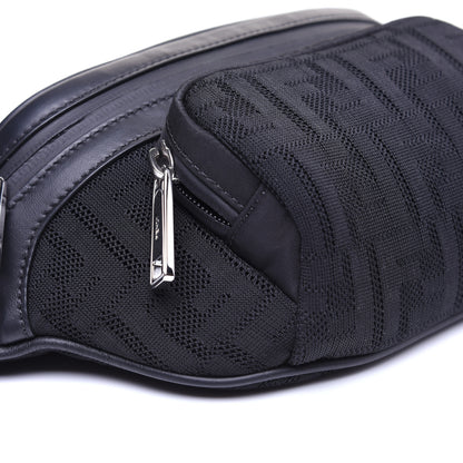 Fendi Neoprene Mesh Vitello Grace FF Pocket Belt Bag Black 9 of 11