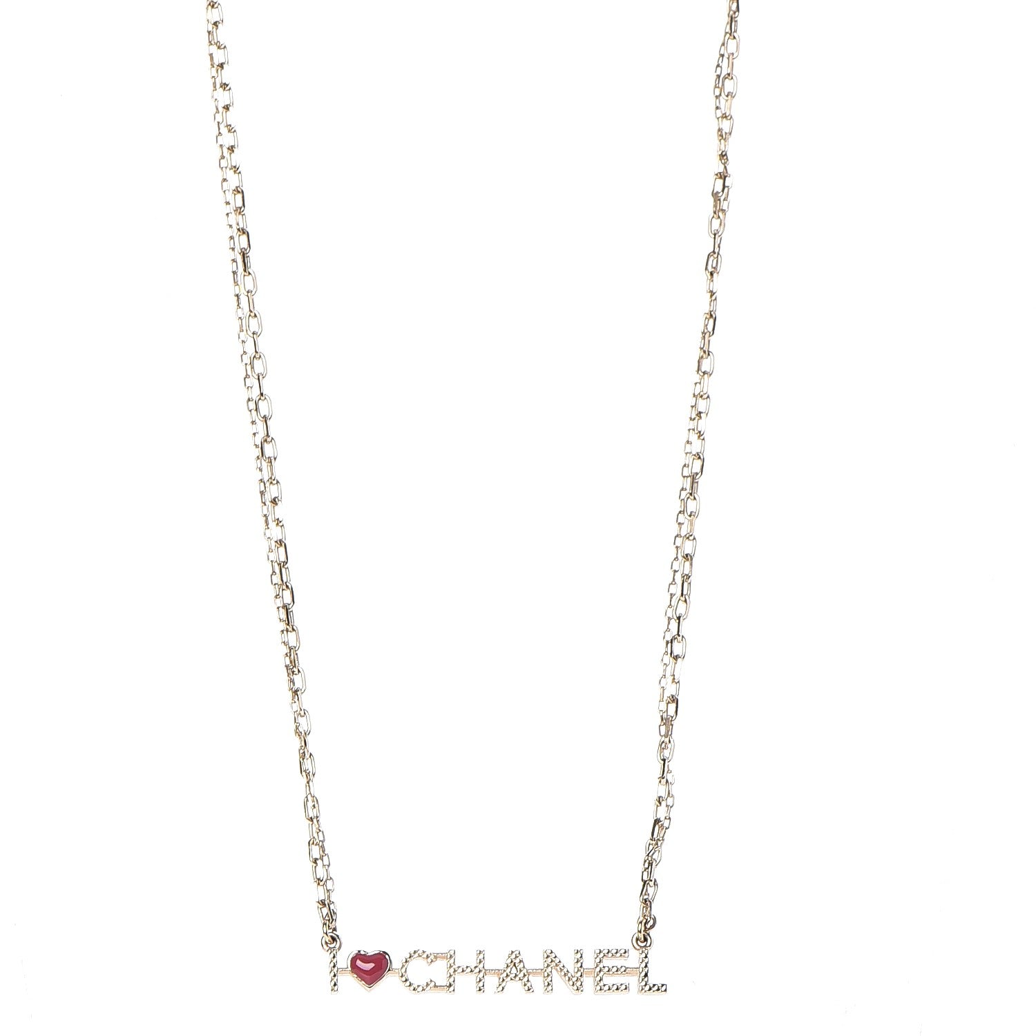 Chanel Chain I Heart Necklace Gold 1 of 6