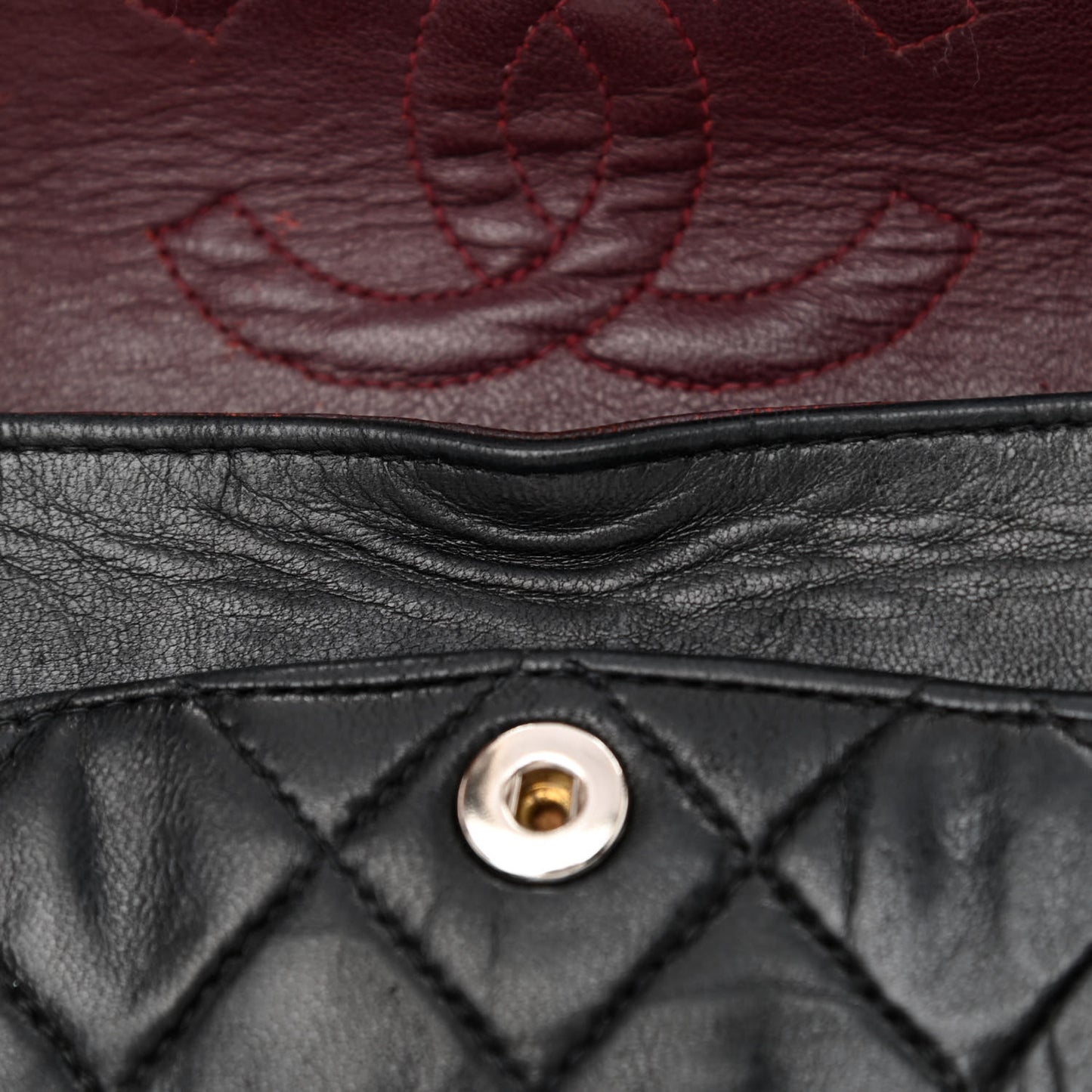 Lambskin Quilted Small Double Flap Black