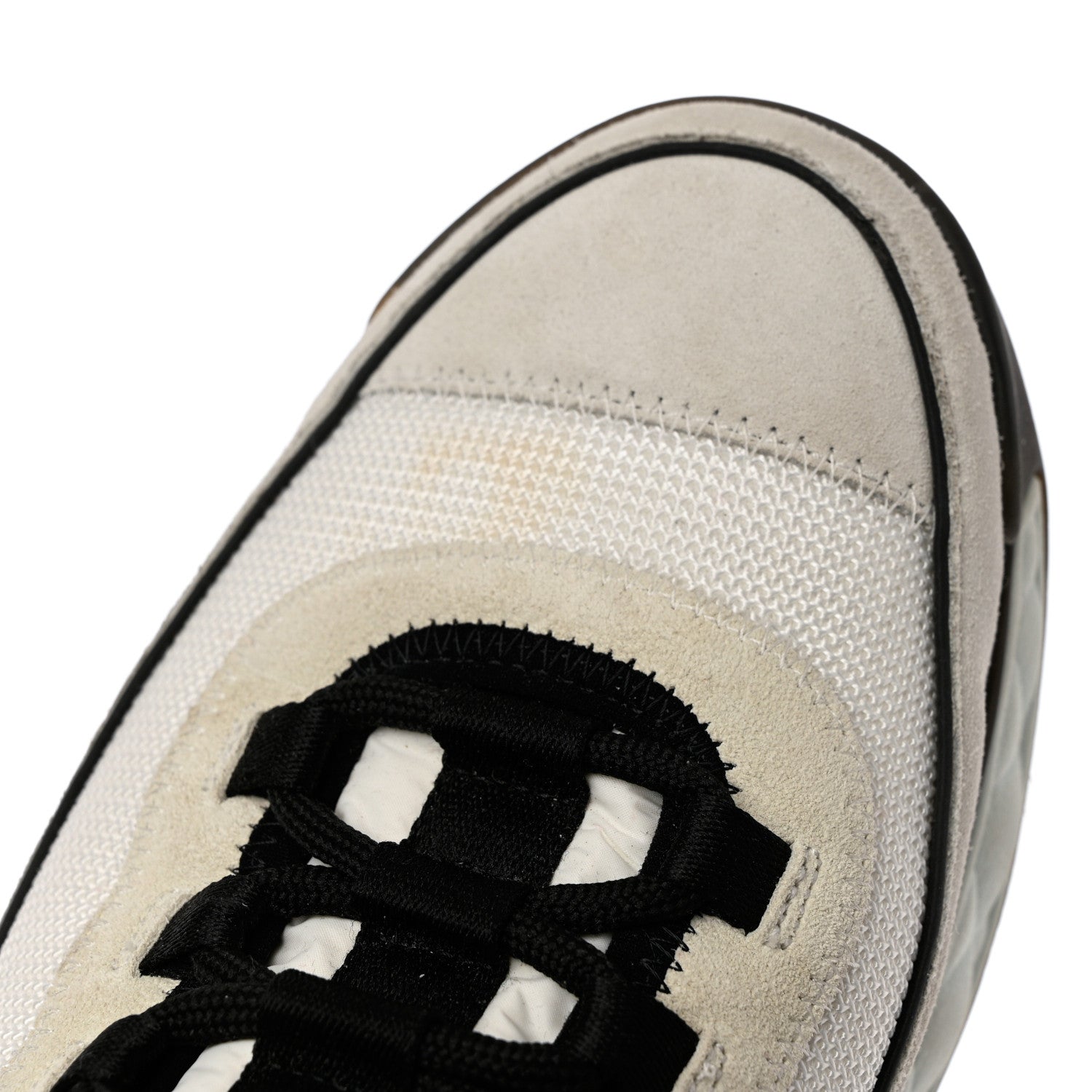 Chanel Velvet Calfskin Mixed Fibers CC Sneakers 38.5 Ivory Black 11 of 12
