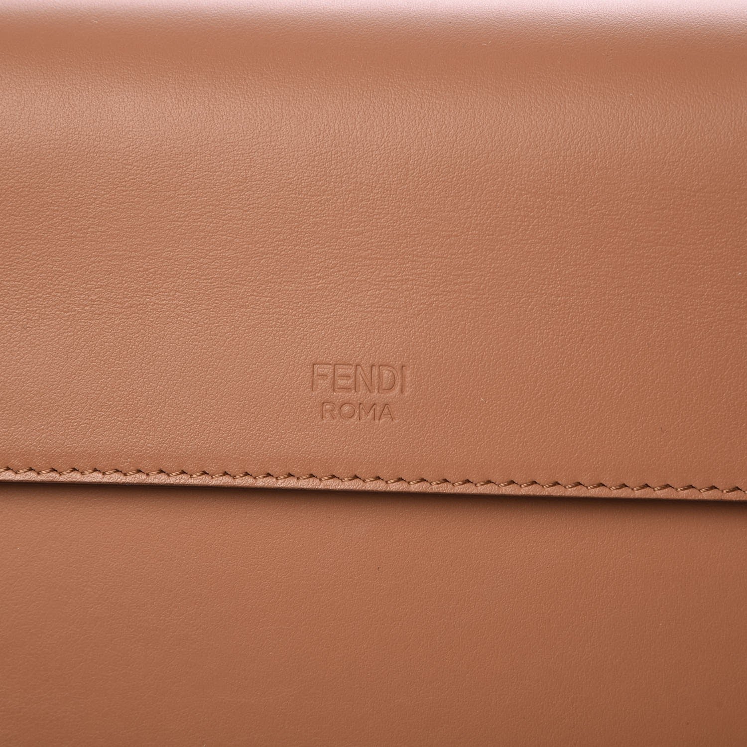 Fendi Vitello Century F is Fendi FF Embossed Kan I Shoulder Bag Orzo Tobacco 5 of 10