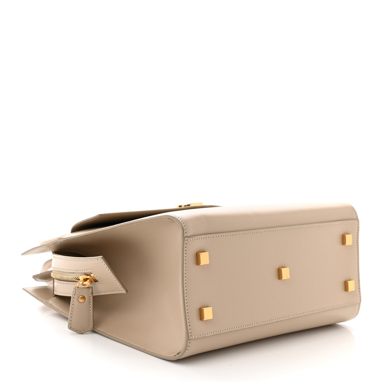 Shiny Calfskin Small Uptown Tote Sea Salt