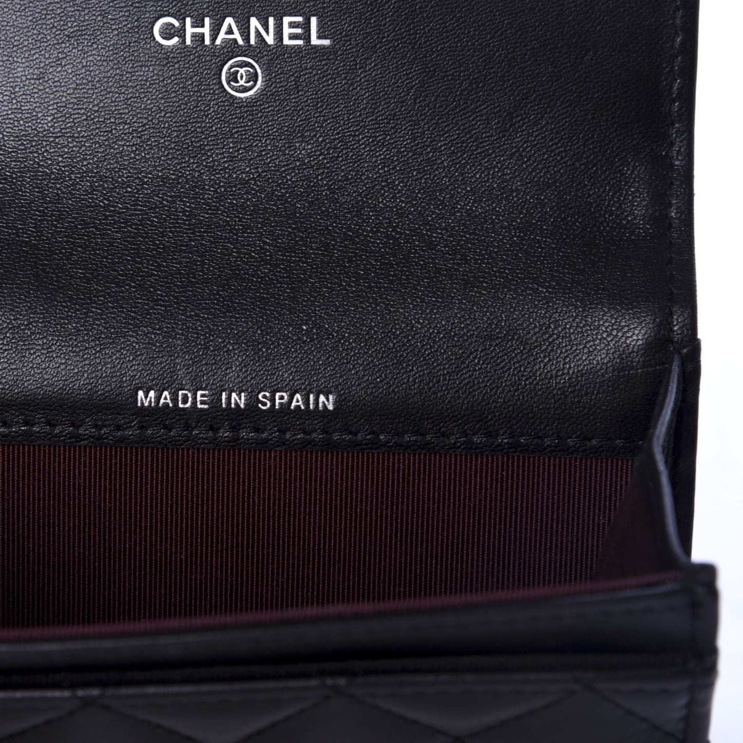 Lambskin Quilted Flap Card Holder Black
