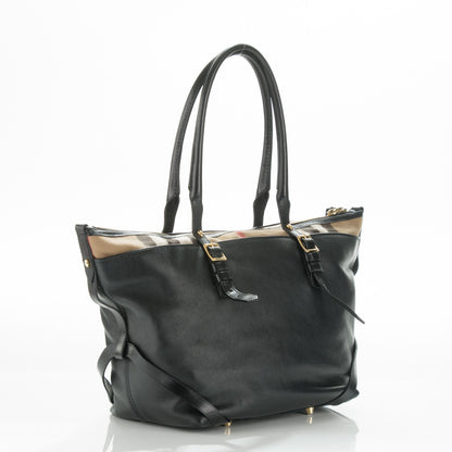 Burberry Calfskin House Check Small Salisbury Tote Black 3 of 13