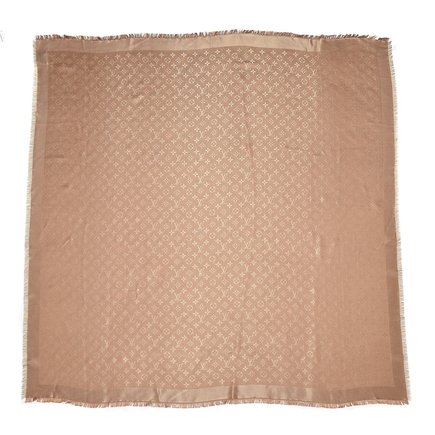 Louis Vuitton Silk Lurex Wool Monogram Shine Shawl Brown 1 of 4