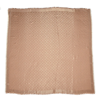 Louis Vuitton Silk Lurex Wool Monogram Shine Shawl Brown 1 of 4