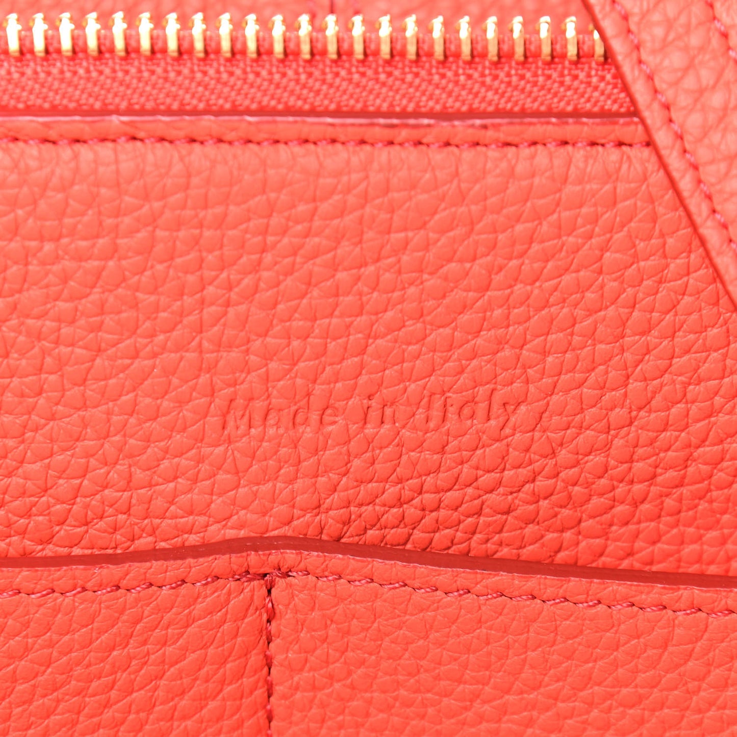 Baby Grained Calfskin Small Tri-Fold Bag Orange