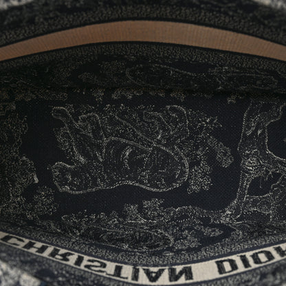 Christian Dior Canvas Embroidered Medium Toile De Jouy Reverse Book Tote Blue 5 of 12