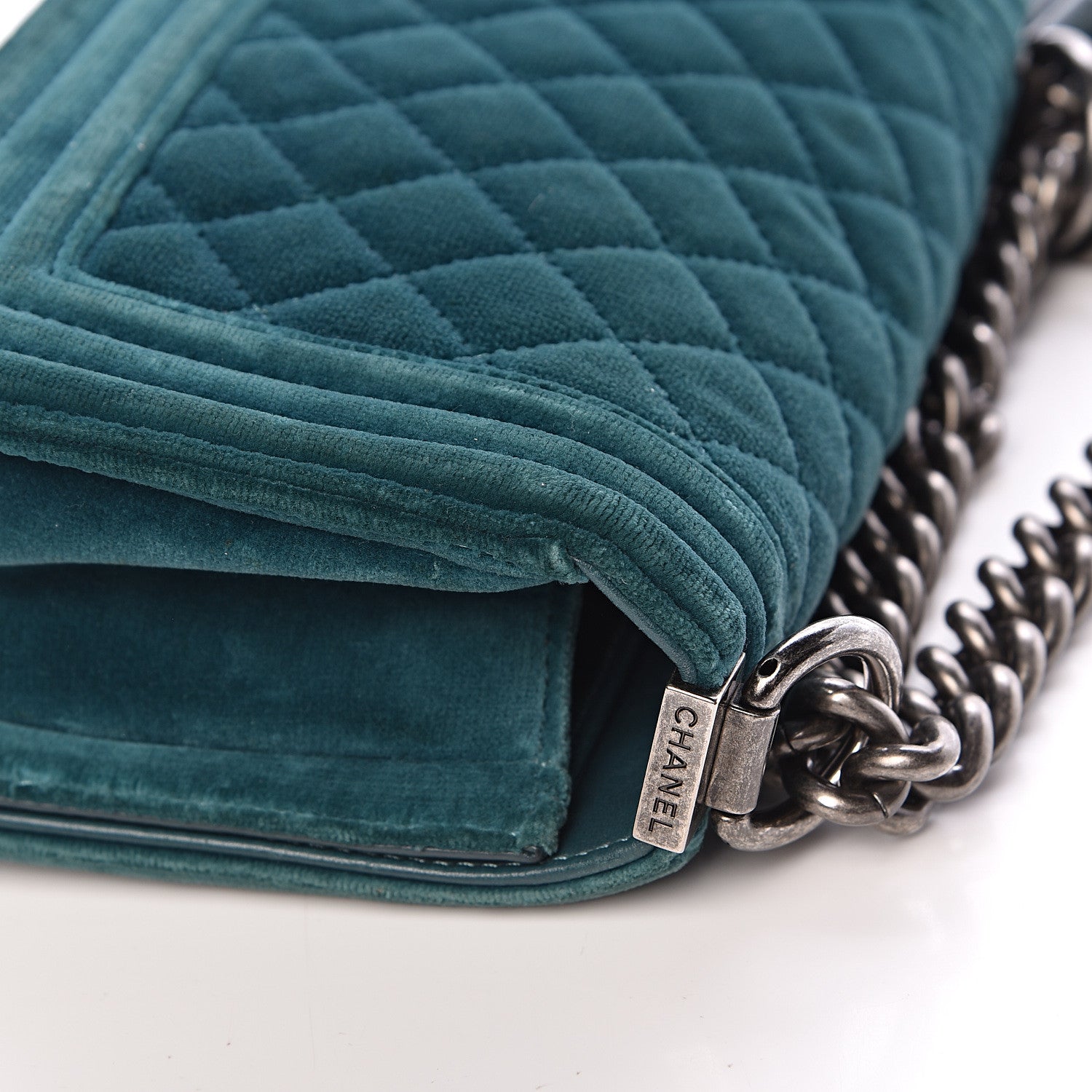 Chanel Velvet Quilted Small Boy Flap Turquoise 21 of 22